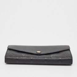 Louis Vuitton Black Monogram Empreinte Leather Sarah Wallet