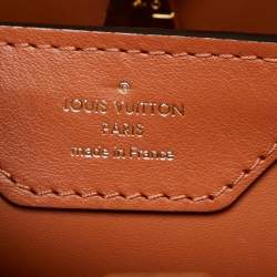 Pre Owned Louis Vuitton Raffia and Leather Trim Capucines MM Bag