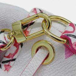 Louis Vuitton White Pink Monogram By The Pool Nano Noe Handbag