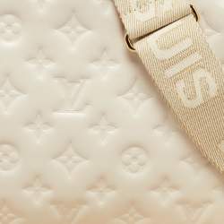 Louis Vuitton Cream Monogram Embossed Leather Coussin PM Bag