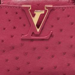 Pre Owned Louis Vuitton Magenta Pink Ostrich Capucines Mini Bag