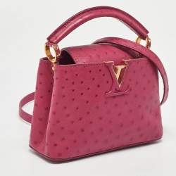 Pre Owned Louis Vuitton Magenta Pink Ostrich Capucines Mini Bag
