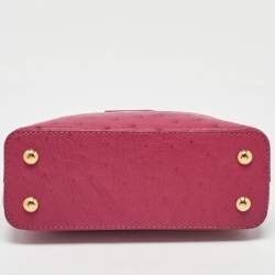 Pre Owned Louis Vuitton Magenta Pink Ostrich Capucines Mini Bag