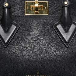 Pre Owned Louis Vuitton Black Monogram Canvas and Leather On My Side PM Bag