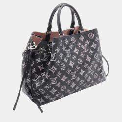 Louis Vuitton Black Pink Leather Bella Monogram Mahina Noir Tote Handbag