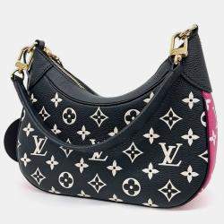 Louis Vuitton Black White Leather Empreinte Bagatelle Bag