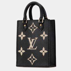 Louis Vuitton Black Leather Bicolor Monogram Empreinte Petit Sac Plat