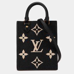 Louis Vuitton Black Leather Bicolor Monogram Empreinte Petit Sac Plat