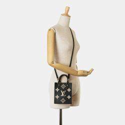 Louis Vuitton Black Leather Bicolor Monogram Empreinte Petit Sac Plat