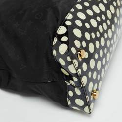Louis Vuitton Black Monogram Satin Yayoi Kusama Dots Infinity Lockit Vertical MM Bag