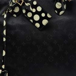 Louis Vuitton Black Monogram Satin Yayoi Kusama Dots Infinity Lockit Vertical MM Bag