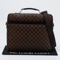 Pre Owned Louis Vuitton Damier Ebene Canvas and Leather Sabana Laptop Bag