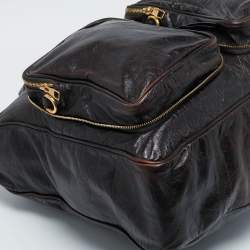 Louis Vuitton Dark Brown Leather Soana Sacoche MM Bag