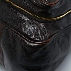 Louis Vuitton Dark Brown Leather Soana Sacoche MM Bag
