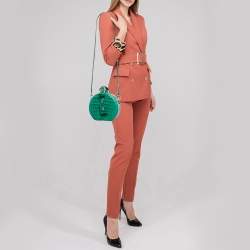 Pre Owned Louis Vuitton Green Crocodile Petite Boite Chapeau Bag