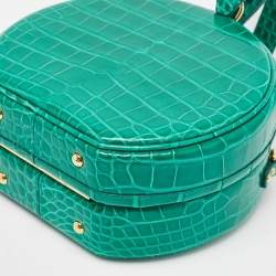 Pre Owned Louis Vuitton Green Crocodile Petite Boite Chapeau Bag