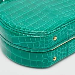 Pre Owned Louis Vuitton Green Crocodile Petite Boite Chapeau Bag