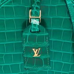 Pre Owned Louis Vuitton Green Crocodile Petite Boite Chapeau Bag