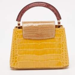Pre Owned Louis Vuitton Tricolor Crocodile Capucines Mini Bag
