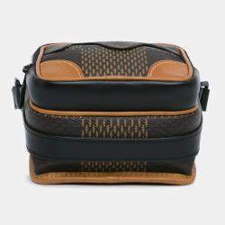 Pre Owned Louis Vuitton Brown Coated Canvas Nigo Giant Damier Ebene Monogram Nano Amazone Crossbody