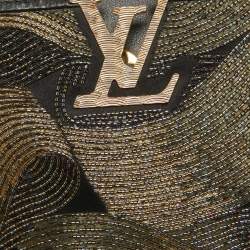 Pre Owned Louis Vuitton Black/Gold Beaded Embroidered Cruella Satin Capucines Mini Bag