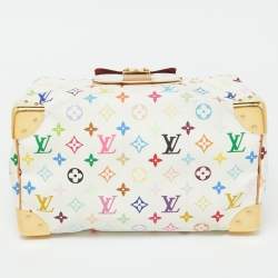 Pre Owned Louis Vuitton White Monogram Multicolore Canvas Speedy 30 Bag