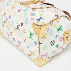 Pre Owned Louis Vuitton White Monogram Multicolore Canvas Speedy 30 Bag