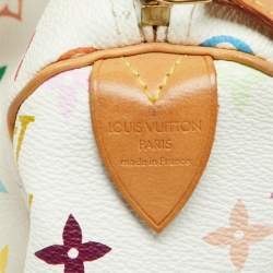 Pre Owned Louis Vuitton White Monogram Multicolore Canvas Speedy 30 Bag