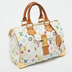 Pre Owned Louis Vuitton White Monogram Multicolore Canvas Speedy 30 Bag