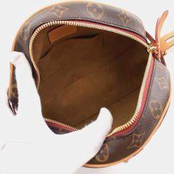 Louis Vuitton Coated Canvas Leather Brown Boite Chapeau Souple Mm Monogram Shoulder Bag