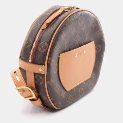 Louis Vuitton Coated Canvas Leather Brown Boite Chapeau Souple Mm Monogram Shoulder Bag