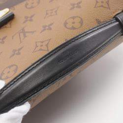 Louis Vuitton Coated Canvas Leather Brown Black Pochette Metis Mm Monogram Reverse Handbag