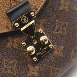 Louis Vuitton Coated Canvas Leather Brown Black Pochette Metis Mm Monogram Reverse Handbag