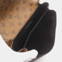 Louis Vuitton Coated Canvas Leather Brown Black Pochette Metis Mm Monogram Reverse Handbag