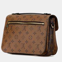 Louis Vuitton Brown Pvc Leather Monogram Reverse Pochette Metis Mm Shoulder Bag