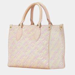 Louis Vuitton Light Pink Yellow Leather Monogram Empreinte On The Go Pm Handbag