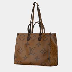 Louis Vuitton Brown Pvc Leather Monogram Giant Reverse On-The-Go Gm Tote Bag