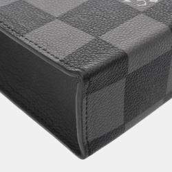 Louis Vuitton Black/Grey Leather Damier Checkerboard Sac Plat Xs Handbag