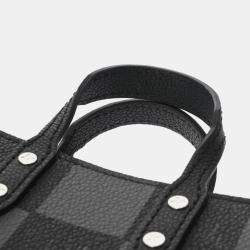 Louis Vuitton Black/Grey Leather Damier Checkerboard Sac Plat Xs Handbag