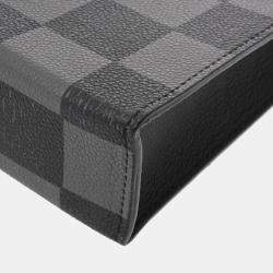 Louis Vuitton Black/Grey Leather Damier Checkerboard Sac Plat Xs Handbag