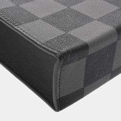Louis Vuitton Black/Grey Leather Damier Checkerboard Sac Plat Xs Handbag