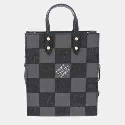 Louis Vuitton Black/Grey Leather Damier Checkerboard Sac Plat Xs Handbag