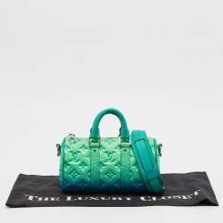 Louis Vuitton Blue/Vert Monogram Taurillon Leather Illusion Keepall XS Bag