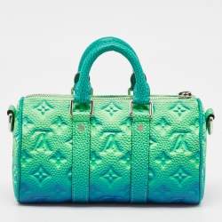 Louis Vuitton Blue/Vert Monogram Taurillon Leather Illusion Keepall XS Bag