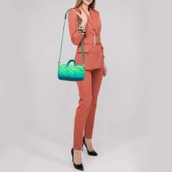 Louis Vuitton Blue/Vert Monogram Taurillon Leather Illusion Keepall XS Bag