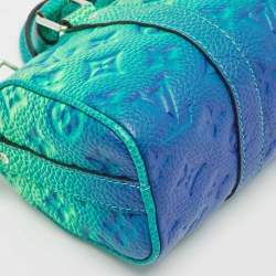 Louis Vuitton Blue/Vert Monogram Taurillon Leather Illusion Keepall XS Bag
