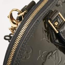 Pre Owned Louis Vuitton Vert Bronze Monogram Vernis Alma PM Bag