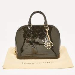 Pre Owned Louis Vuitton Vert Bronze Monogram Vernis Alma PM Bag