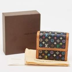 Louis Vuitton Black Monogram Multicolore Canvas Porte-Monnaie Billets Wallet