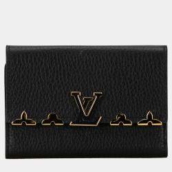   Louis Vuitton Black Taurillon Capucines Compact Wallet